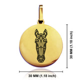 Stainless Steel Geometric Polygon Horse Round Medallion Keychain