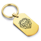Stainless Steel Geometric Polygon Lion Dog Tag Keychain - Comfort Zone Studios