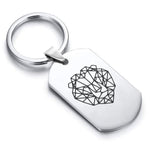 Stainless Steel Geometric Polygon Lion Dog Tag Keychain - Comfort Zone Studios