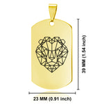 Stainless Steel Geometric Polygon Lion Dog Tag Keychain - Comfort Zone Studios