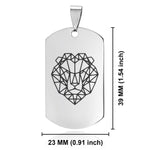 Stainless Steel Geometric Polygon Lion Dog Tag Keychain - Comfort Zone Studios