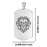 Stainless Steel Geometric Polygon Lion Dog Tag Keychain - Comfort Zone Studios