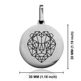 Stainless Steel Geometric Polygon Lion Round Medallion Pendant