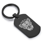 Stainless Steel Geometric Polygon Monkey Dog Tag Keychain - Comfort Zone Studios
