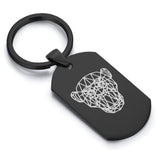 Stainless Steel Geometric Polygon Monkey Dog Tag Keychain - Comfort Zone Studios