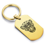 Stainless Steel Geometric Polygon Monkey Dog Tag Keychain - Comfort Zone Studios