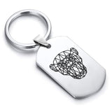 Stainless Steel Geometric Polygon Monkey Dog Tag Keychain - Comfort Zone Studios