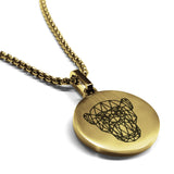 Stainless Steel Geometric Polygon Monkey Round Medallion Pendant