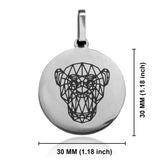 Stainless Steel Geometric Polygon Monkey Round Medallion Keychain