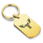 Stainless Steel Geometric Polygon Moose Dog Tag Keychain - Comfort Zone Studios