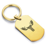 Stainless Steel Geometric Polygon Moose Dog Tag Keychain - Comfort Zone Studios