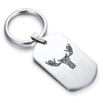 Stainless Steel Geometric Polygon Moose Dog Tag Keychain - Comfort Zone Studios