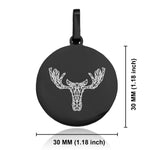 Stainless Steel Geometric Polygon Moose Round Medallion Pendant