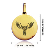Stainless Steel Geometric Polygon Moose Round Medallion Pendant
