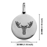 Stainless Steel Geometric Polygon Moose Round Medallion Pendant