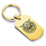 Stainless Steel Geometric Polygon Owl Dog Tag Keychain - Comfort Zone Studios