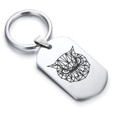 Stainless Steel Geometric Polygon Owl Dog Tag Keychain - Comfort Zone Studios