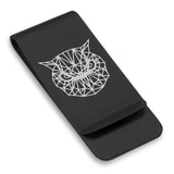 Stainless Steel Geometric Polygon Owl Classic Slim Money Clip