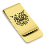 Stainless Steel Geometric Polygon Owl Classic Slim Money Clip