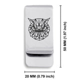 Stainless Steel Geometric Polygon Owl Classic Slim Money Clip