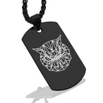Stainless Steel Geometric Polygon Owl Dog Tag Pendant - Comfort Zone Studios