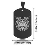 Stainless Steel Geometric Polygon Owl Dog Tag Keychain - Comfort Zone Studios