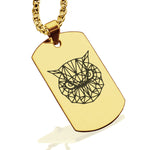 Stainless Steel Geometric Polygon Owl Dog Tag Pendant - Comfort Zone Studios