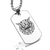 Stainless Steel Geometric Polygon Owl Dog Tag Pendant - Comfort Zone Studios