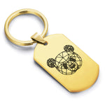Stainless Steel Geometric Polygon Panda Dog Tag Keychain - Comfort Zone Studios