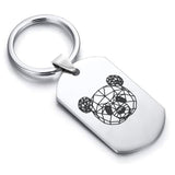 Stainless Steel Geometric Polygon Panda Dog Tag Keychain - Comfort Zone Studios