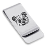 Stainless Steel Geometric Polygon Panda Classic Slim Money Clip