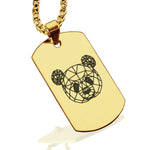 Stainless Steel Geometric Polygon Panda Dog Tag Pendant - Comfort Zone Studios