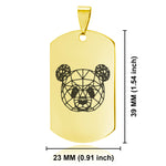 Stainless Steel Geometric Polygon Panda Dog Tag Keychain - Comfort Zone Studios