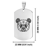 Stainless Steel Geometric Polygon Panda Dog Tag Keychain - Comfort Zone Studios