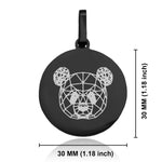 Stainless Steel Geometric Polygon Panda Round Medallion Pendant