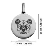 Stainless Steel Geometric Polygon Panda Round Medallion Keychain