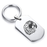 Stainless Steel Geometric Polygon Parrot Dog Tag Keychain - Comfort Zone Studios