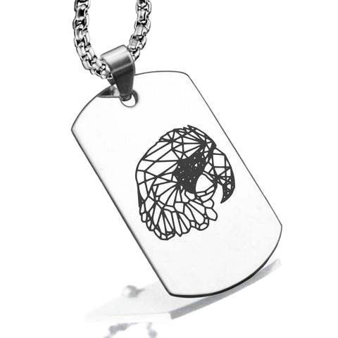 Stainless Steel Geometric Polygon Parrot Dog Tag Pendant - Comfort Zone Studios