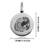 Stainless Steel Geometric Polygon Parrot Round Medallion Keychain