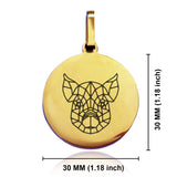 Stainless Steel Geometric Polygon Pig Round Medallion Keychain