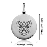 Stainless Steel Geometric Polygon Pig Round Medallion Keychain