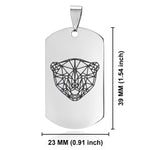 Stainless Steel Geometric Polygon Polar Bear Dog Tag Keychain - Comfort Zone Studios