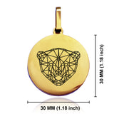 Stainless Steel Geometric Polygon Polar Bear Round Medallion Pendant