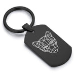 Stainless Steel Geometric Polygon Puma Dog Tag Keychain - Comfort Zone Studios