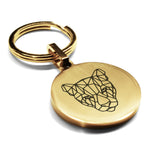 Stainless Steel Geometric Polygon Puma Round Medallion Keychain