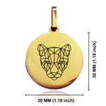 Stainless Steel Geometric Polygon Puma Round Medallion Pendant