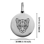 Stainless Steel Geometric Polygon Puma Round Medallion Pendant