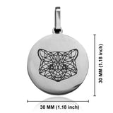 Stainless Steel Geometric Polygon Raccoon Round Medallion Keychain