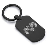 Stainless Steel Geometric Polygon Ram Dog Tag Keychain - Comfort Zone Studios