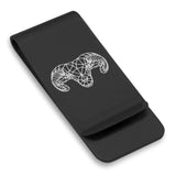 Stainless Steel Geometric Polygon Ram Classic Slim Money Clip